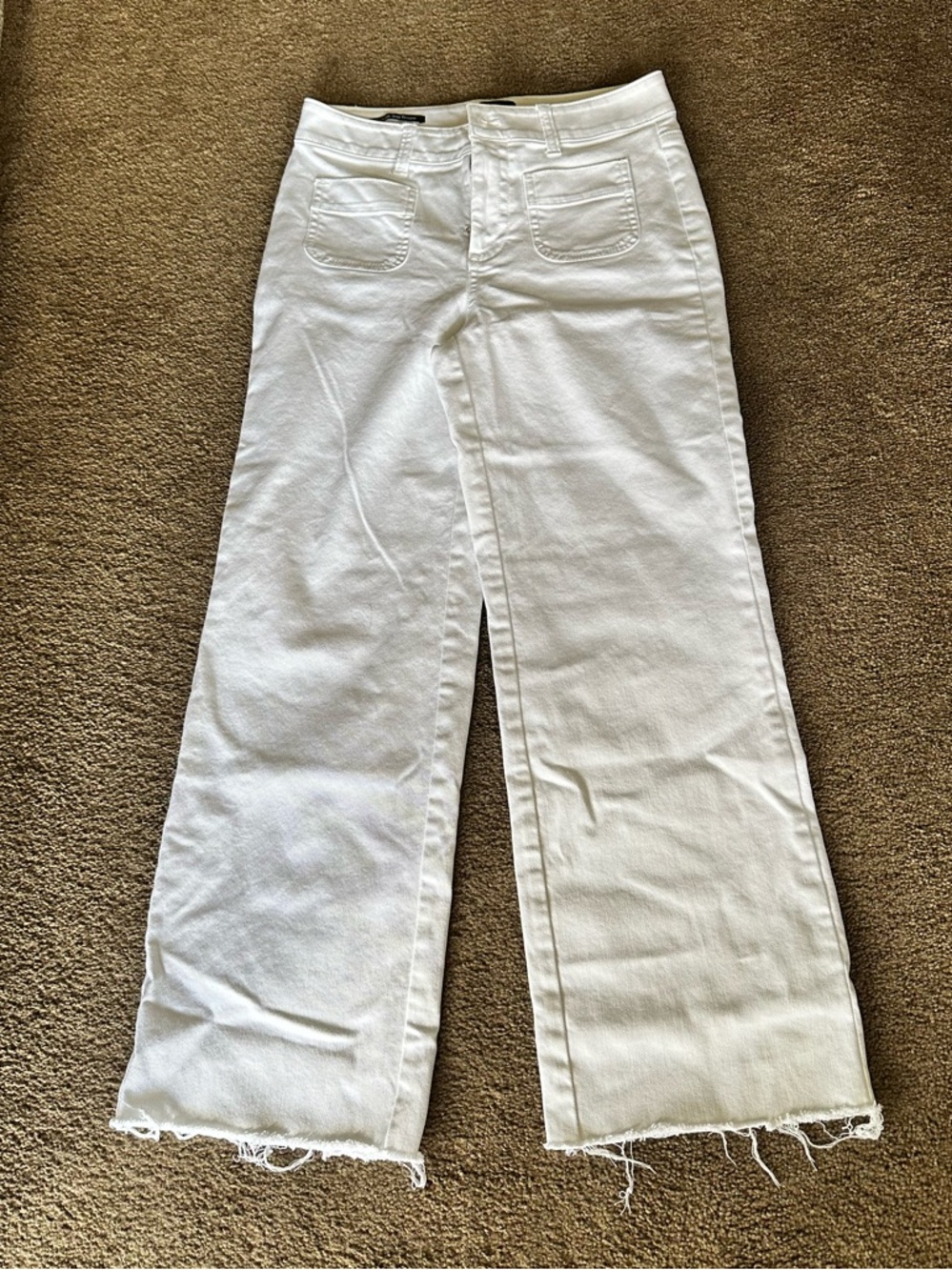 ✨ Talbots White Wide Leg Classic Jean Trouser with Patch Pockets ✨